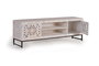 GINER Y COLOMER Mueble de TV en madera de mango tallada y metal Blanco